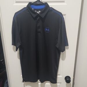 Under Armour Black Polo with Blue Accents